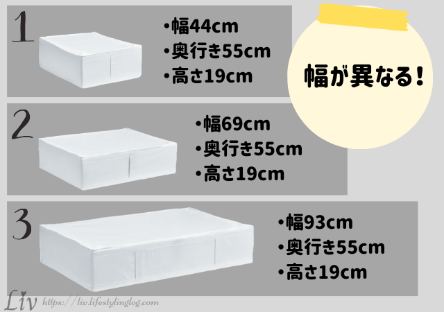 IKEAのSKUBB（スクッブ）収納ケースのサイズ一覧表